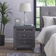 Yin 30" 3 Drawer Nightstand, Crystal Knobs, Gray Velvet By Casagear Home