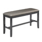 48’ Dining Bench Padded Seating Gray Upholstery Black By Casagear Home BM300873