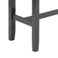 48" Dining Bench, Padded Seating, Gray Upholstery, Black By Casagear Home