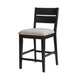 24 Inch Counter Height Chair Set of 2 Seat Cushions Gray Fabric Black By Casagear Home BM300874