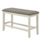 Mon 40" Counter Height Dining Bench, Padded Seat, Chalk Gray By Casagear Home