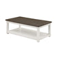 Mon 48’’ Coffee Table Bottom Shelf Brown Top White Frame By Casagear Home BM300877