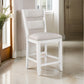 Kith 24" Counter Height Chairs, Set of 2, Padded Seat, White By Casagear Home