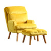 Nina 28 Inch 2 Piece Accent Chair and Ottoman Set Splayed Legs Yellow - BM300900 BM300900