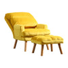 Nina 28 Inch 2 Piece Accent Chair and Ottoman Set Splayed Legs Yellow - BM300900 BM300900