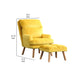 Nina 28 Inch 2 Piece Accent Chair and Ottoman Set, Splayed Legs, Yellow  - BM300900