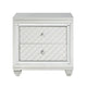 Piros 29’’ 2 Drawer Nightstand Mirrored Silver Diamond Frame By Casagear Home BM300945