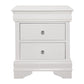 Teich 24 Inch Wood Nightstand 2 Drawers Textured Panels Crisp White By Casagear Home BM300959