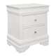 Teich 24 Inch Wood Nightstand, 2 Drawers, Textured Panels, Crisp White By Casagear Home