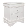 Teich 24 Inch Wood Nightstand, 2 Drawers, Textured Panels, Crisp White By Casagear Home