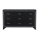 Oro 64 Inch Dresser 9 Drawers Silver Trim Chrome Bar Handles Black By Casagear Home BM300970