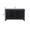 Oro 64 Inch Dresser 9 Drawers Silver Trim Chrome Bar Handles Black By Casagear Home BM300970