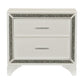 Oro 30’’ Nightstand 2 Drawers Chrome Silver Trim White By Casagear Home BM300972