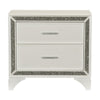 Oro 30’’ Nightstand 2 Drawers Chrome Silver Trim White By Casagear Home BM300972