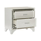 Oro 30’’ Nightstand 2 Drawers Chrome Silver Trim White By Casagear Home BM300972