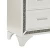 Oro 64 Inch Dresser 9 Drawers Silver Trim Chrome Bar Handles White By Casagear Home BM300973