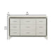 Oro 64 Inch Dresser 9 Drawers Silver Trim Chrome Bar Handles White By Casagear Home BM300973