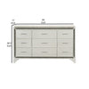 Oro 64 Inch Dresser 9 Drawers Silver Trim Chrome Bar Handles White By Casagear Home BM300973