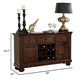 Rion 58 Inch Wood Server Console 2 Door Cabinets Wine Rack Rich Brown By Casagear Home BM300982