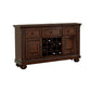 Rion 58 Inch Wood Server Console, 2 Door Cabinets, Wine Rack, Rich Brown By Casagear Home