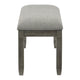 Rome 48’ Bench Gray Fabric Padded Seat Antique Gray Wood By Casagear Home BM300989
