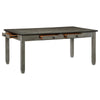 Rome 72 Inch Wood Dining Table, 6 Drawers, Two Tone Finish, Round Handles By Casagear Home