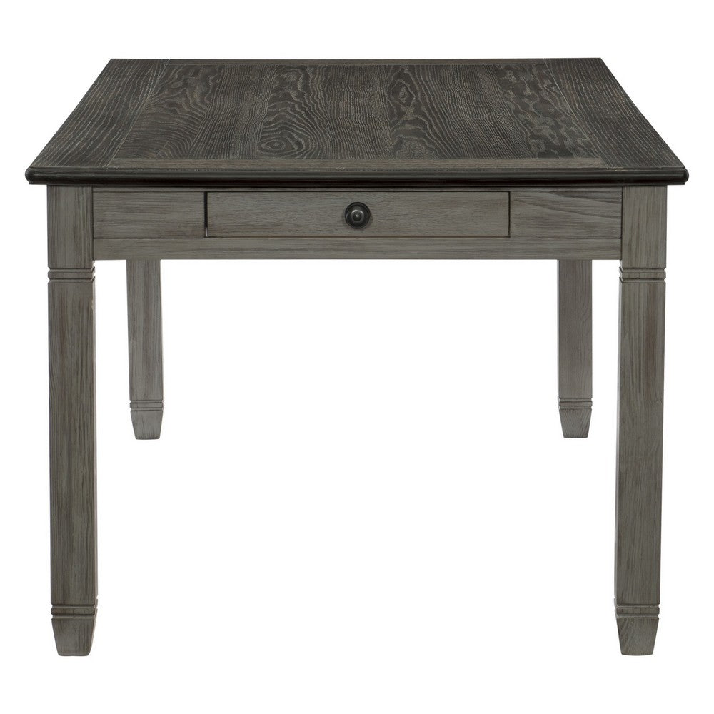 Rome 72 Inch Wood Dining Table, 6 Drawers, Two Tone Finish, Round Handles By Casagear Home