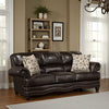 Rhea 88 Inch Accent Sofa, Brown Vegan Faux Leather, Nailhead Trim Accent By Casagear Home