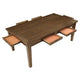 Trea 78 Inch Dining Table, 6 Drawers, Plank Top, 6 Seater, Rustic Brown By Casagear Home