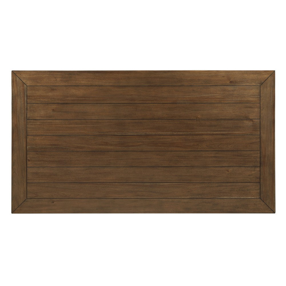 Trea 78 Inch Dining Table, 6 Drawers, Plank Top, 6 Seater, Rustic Brown By Casagear Home