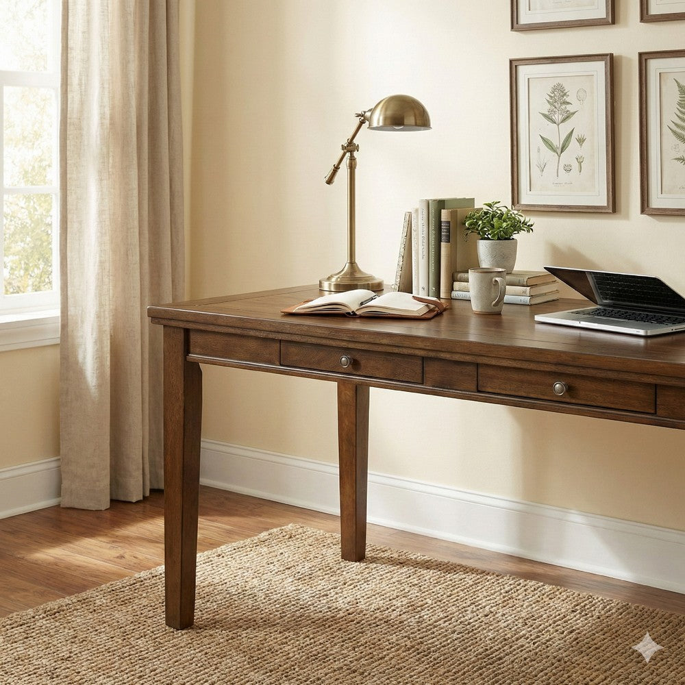 Trea 78 Inch Dining Table, 6 Drawers, Plank Top, 6 Seater, Rustic Brown By Casagear Home
