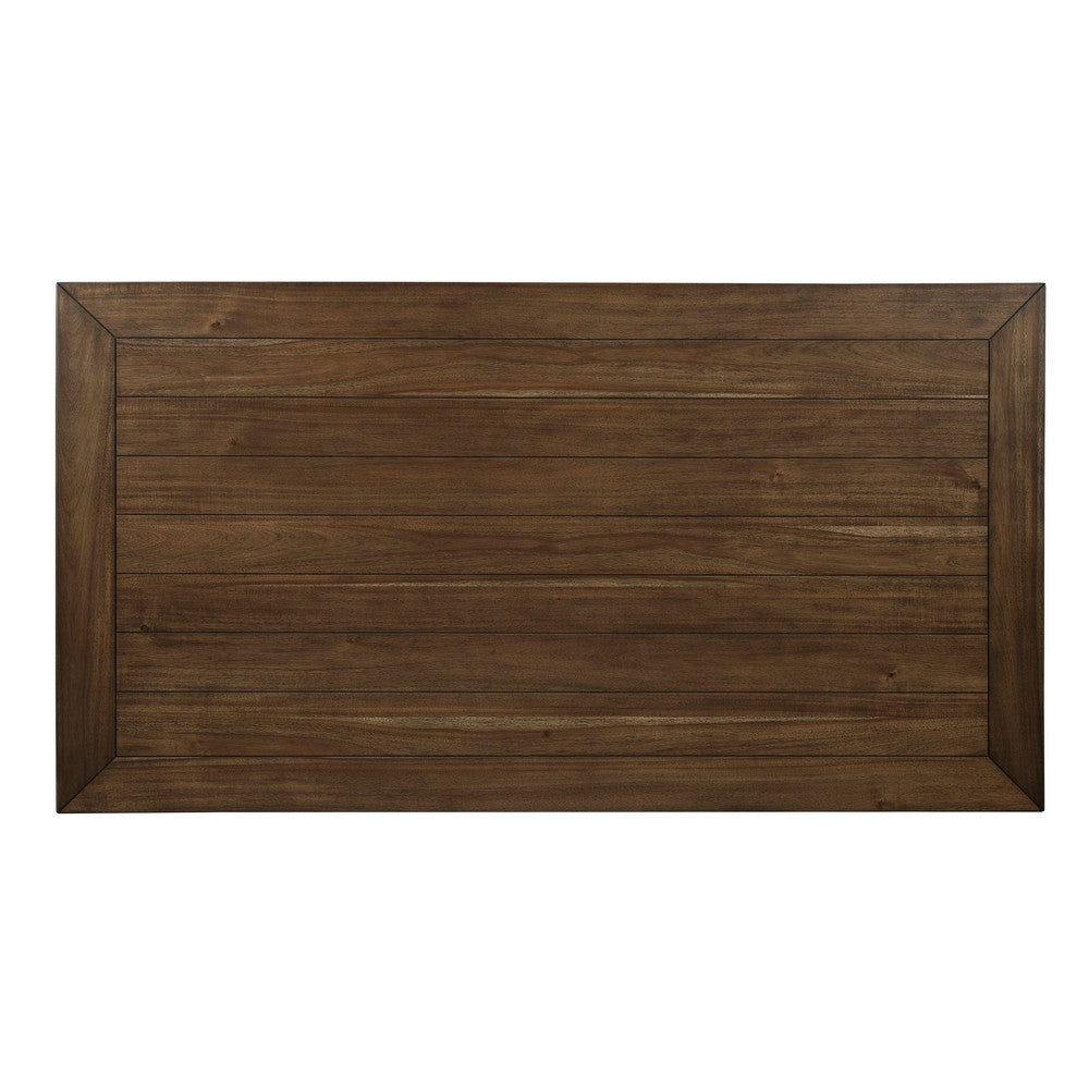 Trea 78 Inch Dining Table, 6 Drawers, Plank Top, 6 Seater, Gray, Brown By Casagear Home