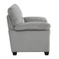 Kein 41 Inch Armchair Light Gray Fabric Pillow Armrests Tufted Backrest By Casagear Home BM301131