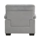 Kein 41 Inch Armchair Light Gray Fabric Pillow Armrests Tufted Backrest By Casagear Home BM301131
