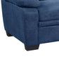 Hugh 58 Inch Loveseat Blue Fabric Pillow Armrests Channel Tufted Back By Casagear Home BM301136