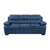 Hugh 80 Inch Modern Sofa Blue Fabric Pillow Armrests Channel Tufted By Casagear Home BM301137