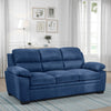 Hugh 80 Inch Modern Sofa, Blue Fabric, Pillow Armrests, Channel Tufted By Casagear Home