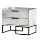 Noe Paul 24’’ Nightstand 2 Drawers Faux White Marble By Casagear Home BM301278