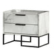 Noe Paul 24’’ Nightstand 2 Drawers Faux White Marble By Casagear Home BM301278