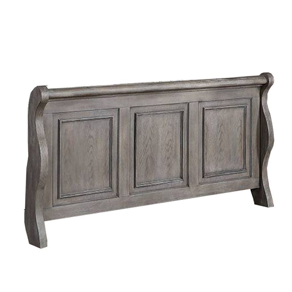 Demi California King Bed Sleigh Headboard Panel Molding Oak Gray Wood By Casagear Home BM301325