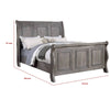 Demi California King Bed Sleigh Headboard Panel Molding Oak Gray Wood By Casagear Home BM301325