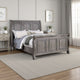 Demi California King Bed, Sleigh Headboard, Panel Molding, Oak Gray Wood By Casagear Home
