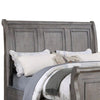 Demi King Size Bed Sleigh Headboard Tri Panel Molding Oak Gray Wood By Casagear Home BM301326