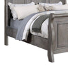 Demi King Size Bed Sleigh Headboard Tri Panel Molding Oak Gray Wood By Casagear Home BM301326