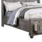 Demi California King Bed Sleigh Headboard Storage Drawers Oak Gray Wood By Casagear Home BM301328