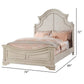 Bev Classic California King Bed with Scalloped Trimmed Design Cream White By Casagear Home BM301331