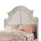 Bev Classic Queen Size Bed with Scalloped and Trimmed Design Cream White By Casagear Home BM301333