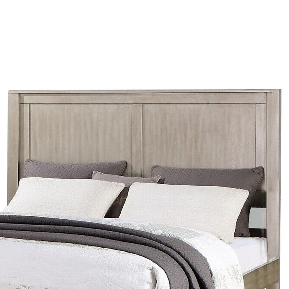 Kali Platform King Size Bed Panel Rectangular Design Light Tan Wood Frame