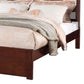 Kali Platform California King Bed Rectangular Panel Cherry Brown Wood By Casagear Home BM301346