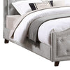 Gia Upholstered California King Bed Clipped Corners Smooth Gray Polyester By Casagear Home BM301350